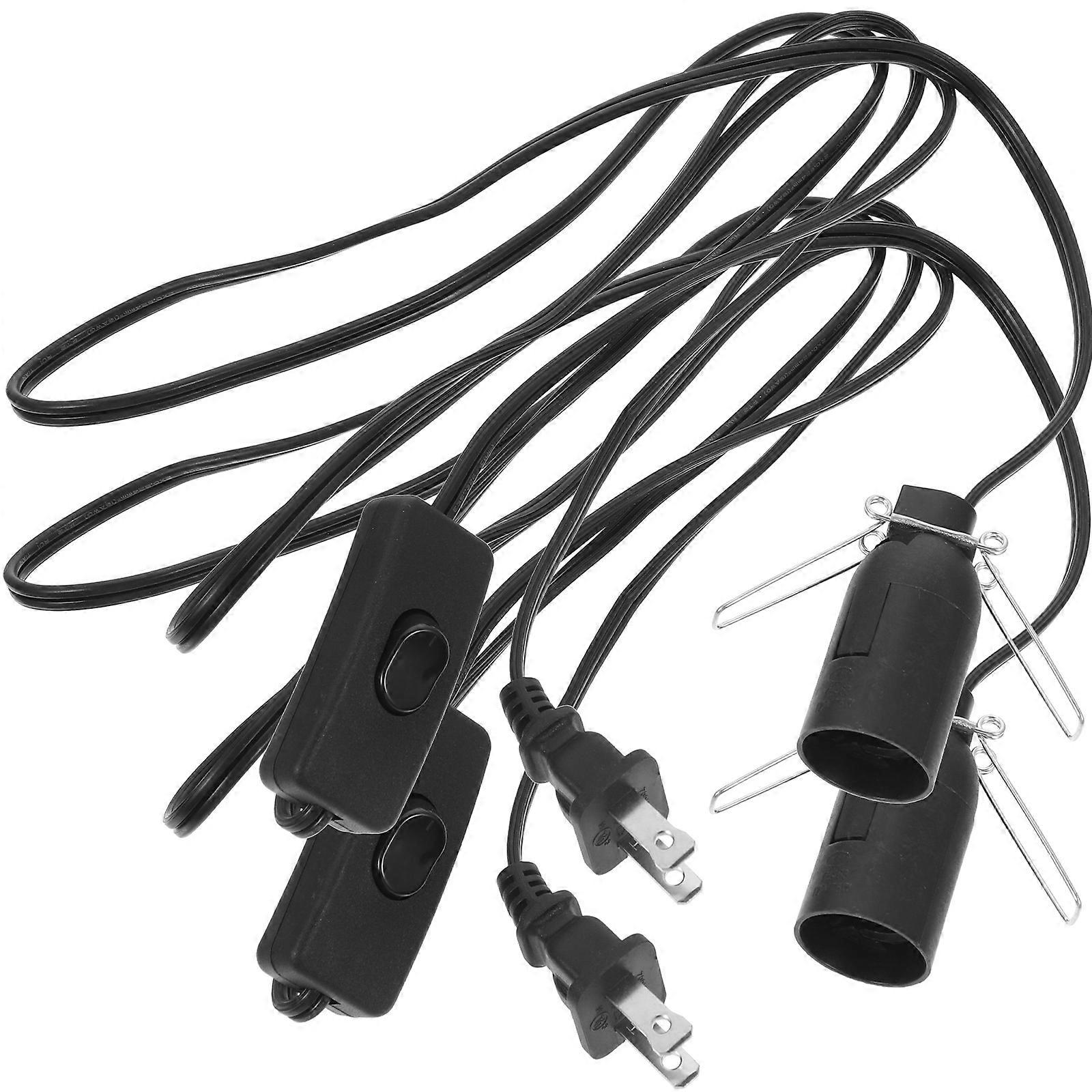 2pcs Salt Lamp Cord Replacement E12 Base Power Cord Cable With Us Plug
