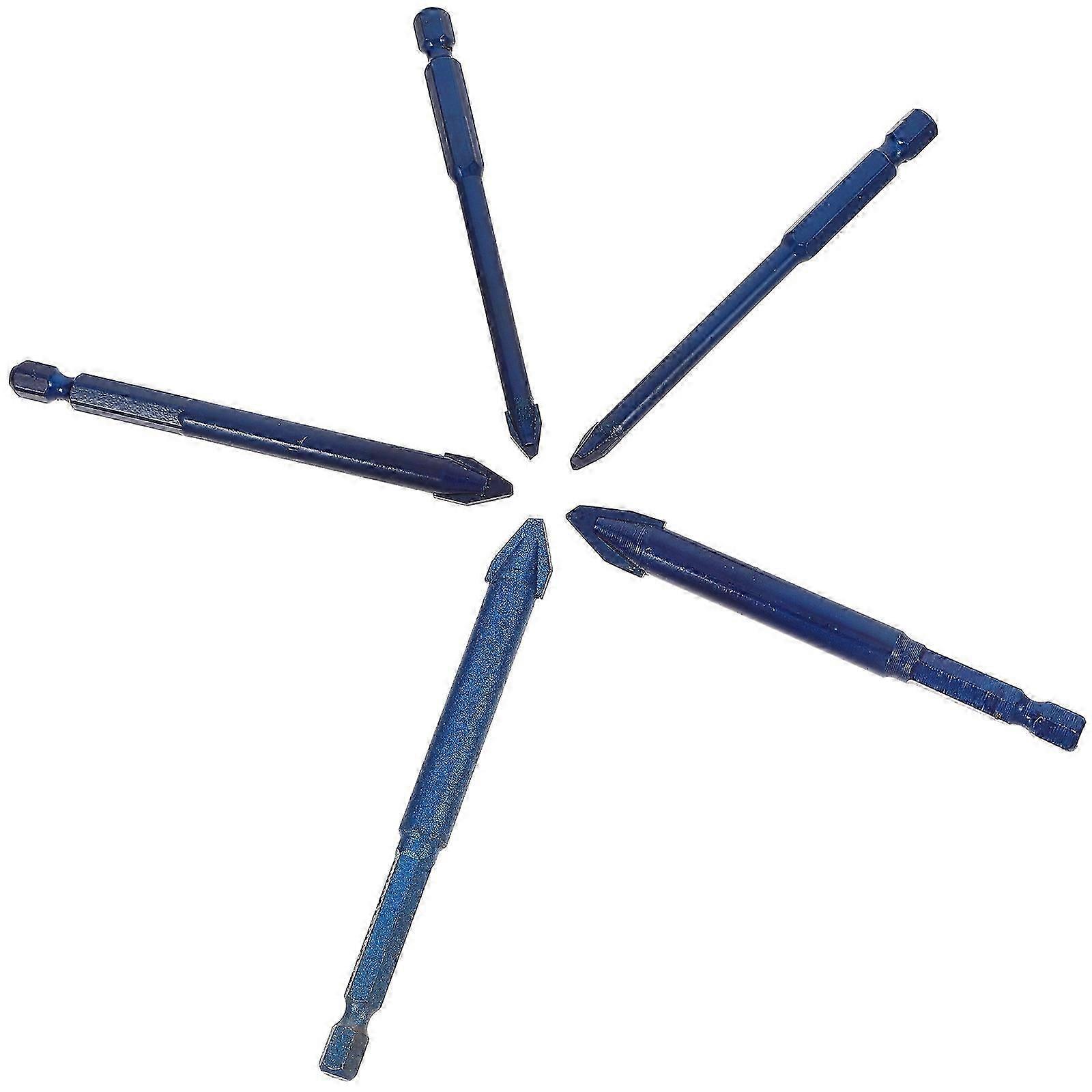 5Pcs Blue Eccentric Drill Bits for Drilling Ceramic Concrete Materials