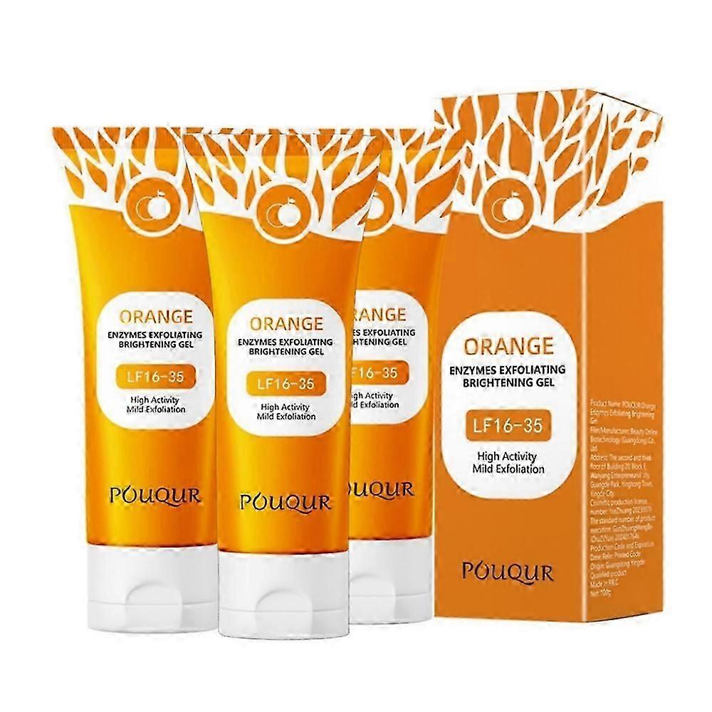 1-3x Orange Enzymes Exfoliating Brightening Gel Moisturizing Smoothing Tighten Pores Whitening Brightening Exfoliating Peeling Gel 100g 3pcs