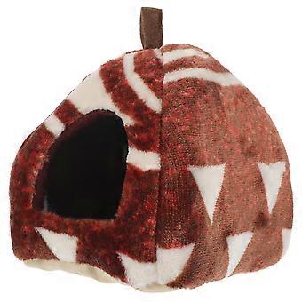 Pet Cage Accessory Hamster House Hideout for Small Pets Brown Cotton