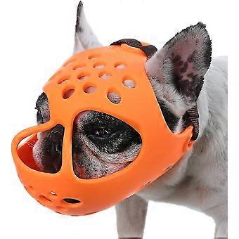 Dog Muzzle For Short Snout Dogs, Soft Silicone Breathable Bulldog Muzzle For Biting, Chewing, Licking, Ideal For Flat-faced Dogs