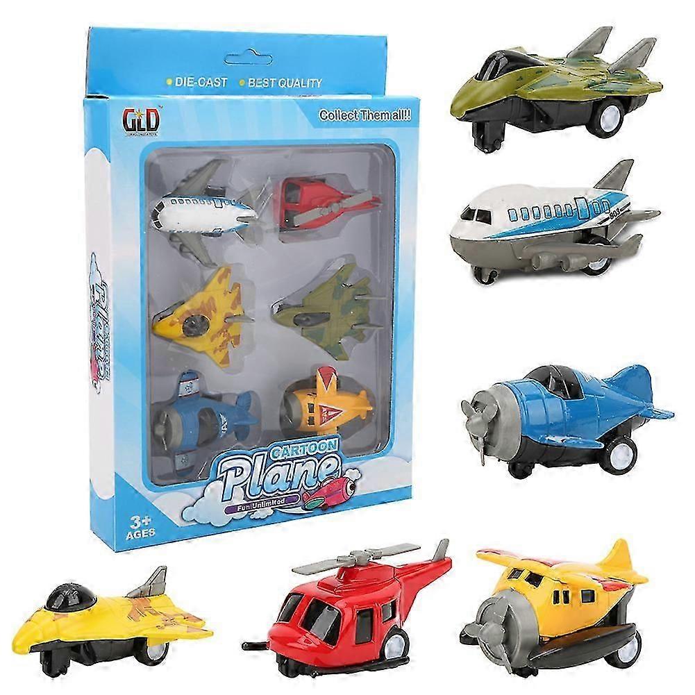 Mini Stimulering Alloy Plane Model Set Pull Back leketøy fly for barn Kid Gift