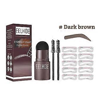 Eelhoe Eyebrow Print Mold Eyebrow Drawing (Dark Brown Set) Lazy Eyebrow Filling Makeup Eyebrow Cake Waterproof Hairline Powder