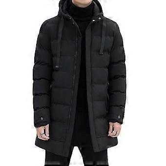 Men Warm Outwear Hooded Thicken Mid-length Hooded Foe Warm Coat Puffer Jacket Fashion Parka Overcoat