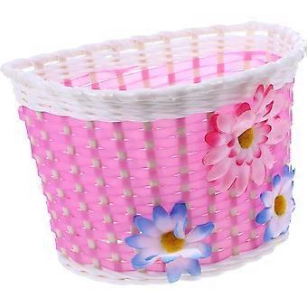 Fahrradkorb, Mädchenfahrradkorb, wasserabweisend, verstellbare Lederriemen, Fahrradzubehör für Kinder, Rosa, B3611879C9, ​​23 x 15 cm