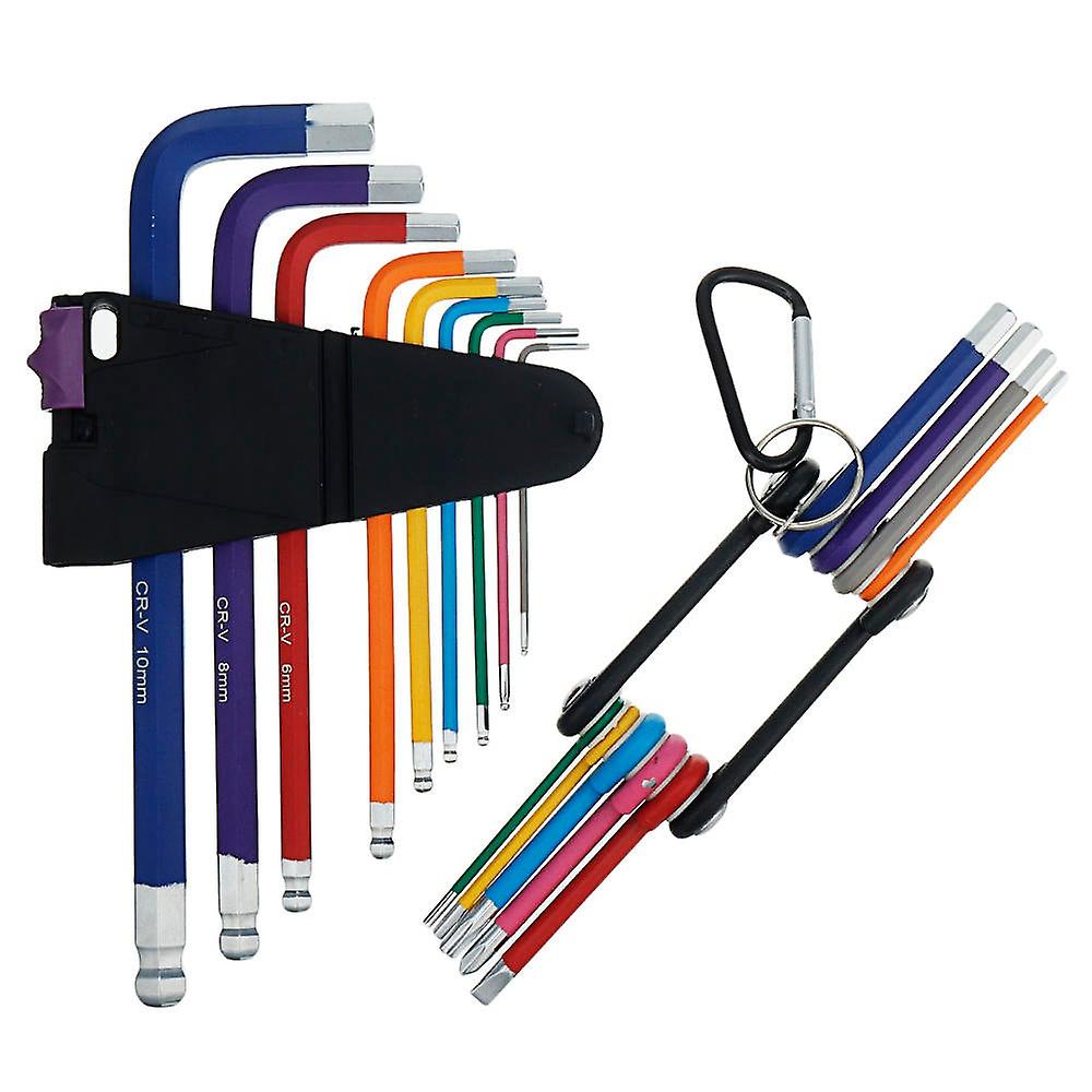 9Pcs 1.5mm-10mm Mini All-in-one Colorful Ball-end Hex L Wrench Key Screwdriver Set Powerful Repair Tools