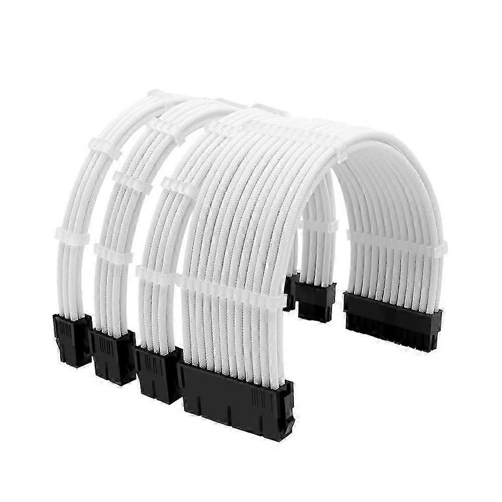 Modular Power Extension Cable Set compatible withComputer Case High Flexibility Efficiency compatible withComputer Cases Mining Rigs White