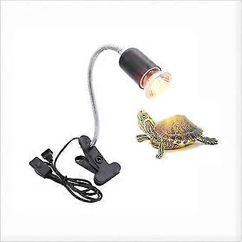 Krybdyrlampe med varme og skildpaddelampe, 360° rotation, lang base, kompatibel med krybdyr og padder