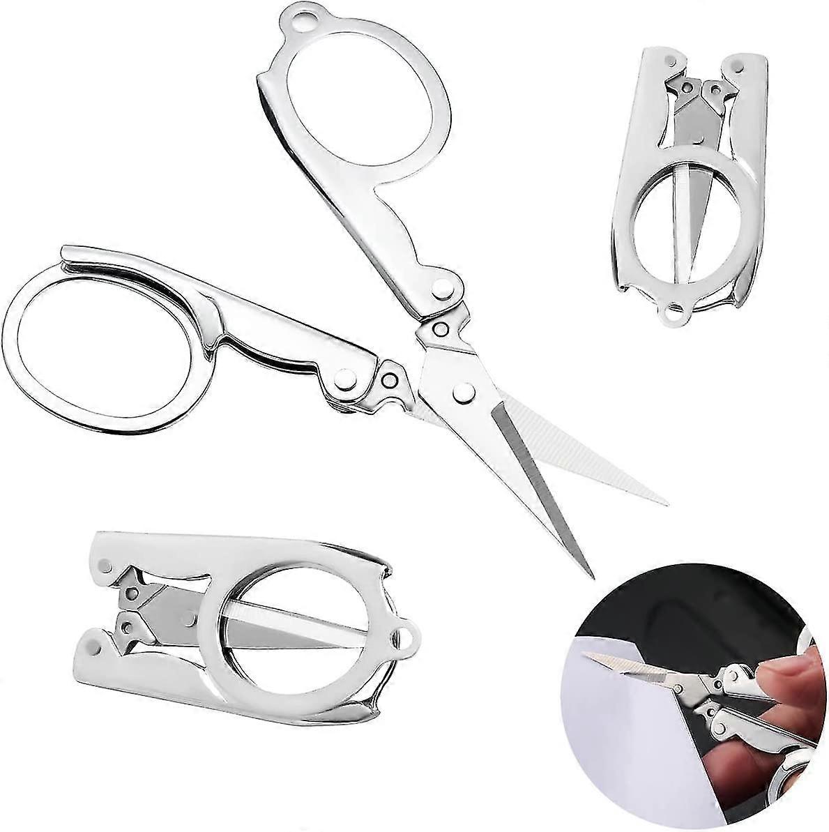 3Pcs Folding Scissors, Sewing Scissors Multi-Purpose Scissors compatible with Embroidery/Camping/Office