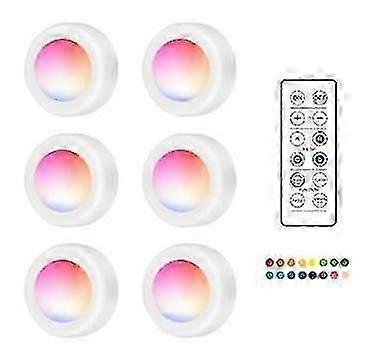 LED Spotlights with Remotes, 6 Pack