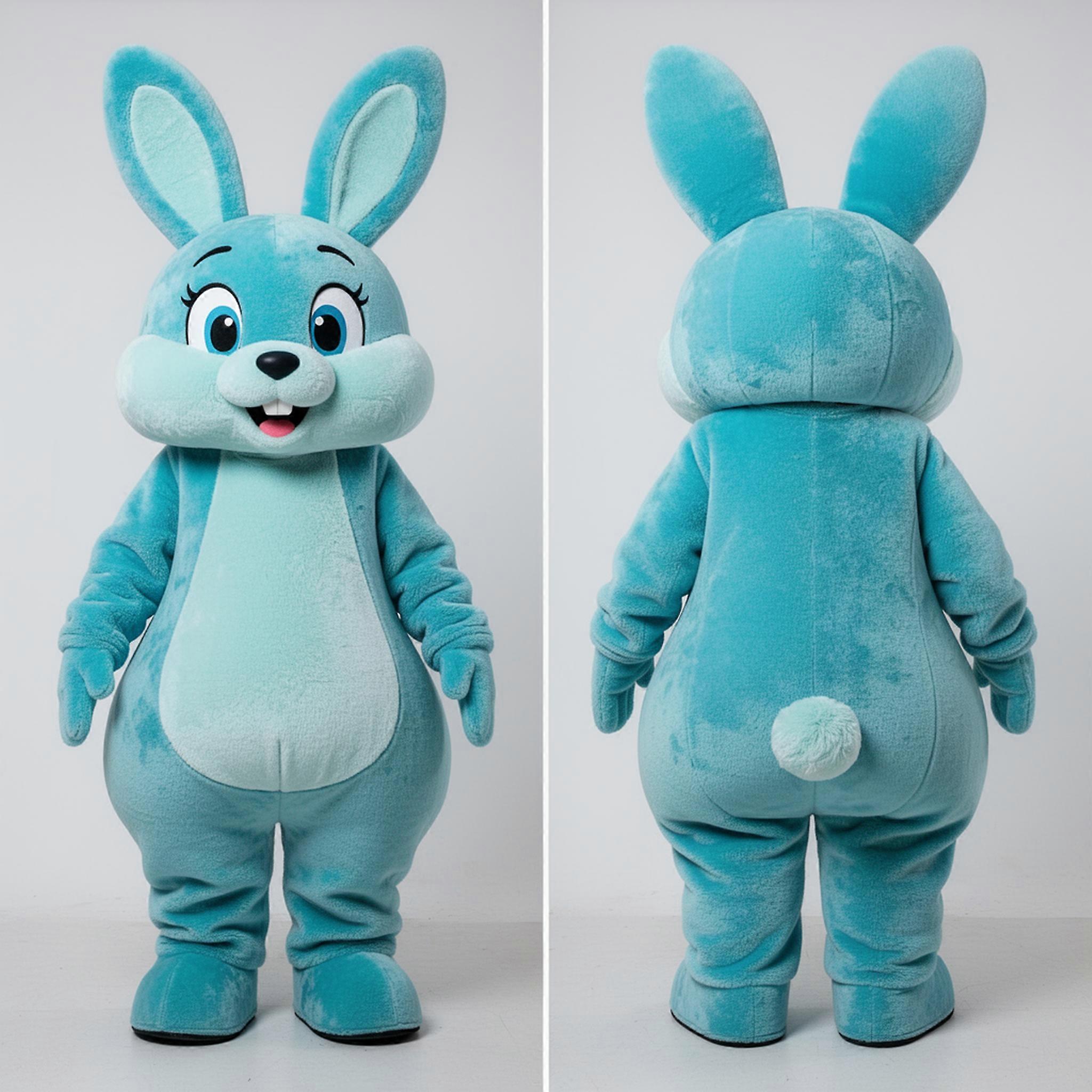 MASTICOT Cyan Plush Rabbit Mascot