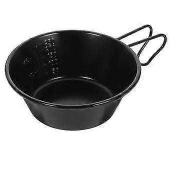 Black Stainless Steel Snow Bowl Camping Outdoor Bowl with Handle
