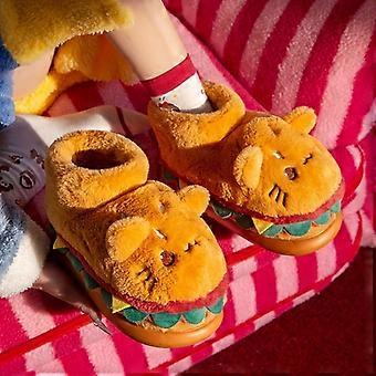 "Cartoon Hamburger Kitten" Style Casual Shoes, Soft Warm Unisex Indoor Outdoor, Slip-Resistant Durable Footwear