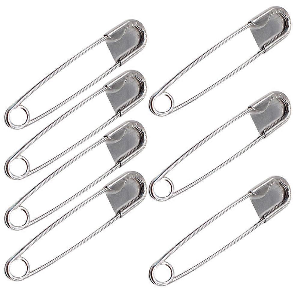 Épingles de sûreté extra larges à fermoir pour vêtements, lot de 7, en acier inoxydable argenté