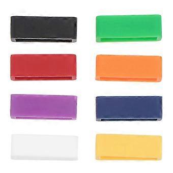 8pcs Silicon Watchband Ring Buckle Anti-Fall Watchband Accessories Practical Watchband Ring Loop - 20MM (White + Yellow + Red + Purple + Green + Blue