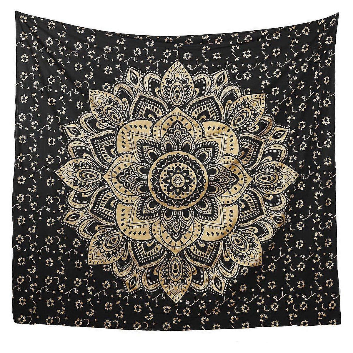 Exquisite Gold Mandala Boho Tapestry