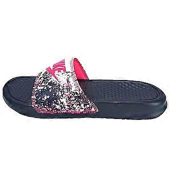 Nike Benassi Jdi Print Splash Ink Minimalistic Unisex Black Pink Slippers Women's 618919-401