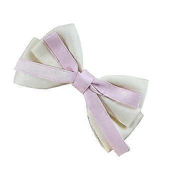 Safe White Cotton Bow Hair Pin for Girls Lightweight Hair Clip