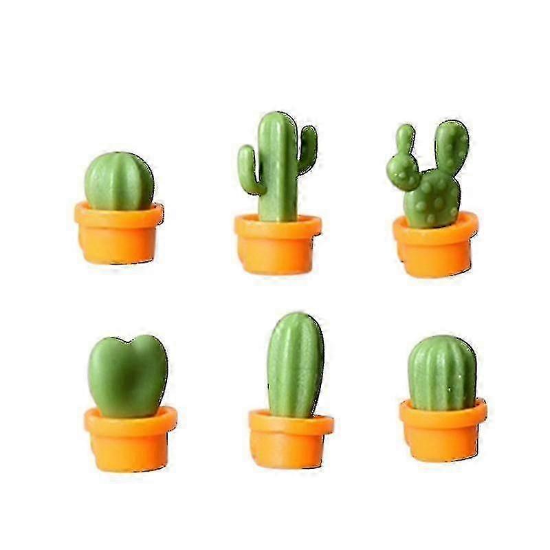 6pcs Cactus Shape Fridge Magnets