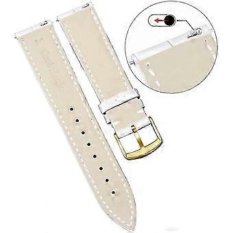 Pulseira de couro de substituição para relógio, 18 mm, multicolorida, compatível com relógios masculinos e femininos, cor branca.