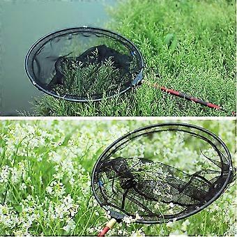 Aluminum Alloy Foldable Fishing Landing Net Head Black 35x35x27cm Portable Rubber Mesh for Trout Fishing