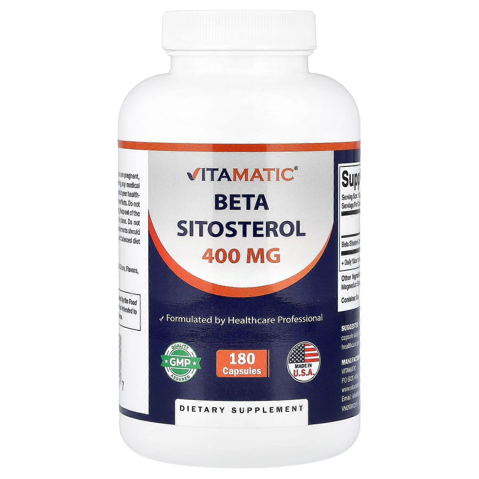 Vitamatic, Beta Sitosterol, 400 mg, 180 Capsules