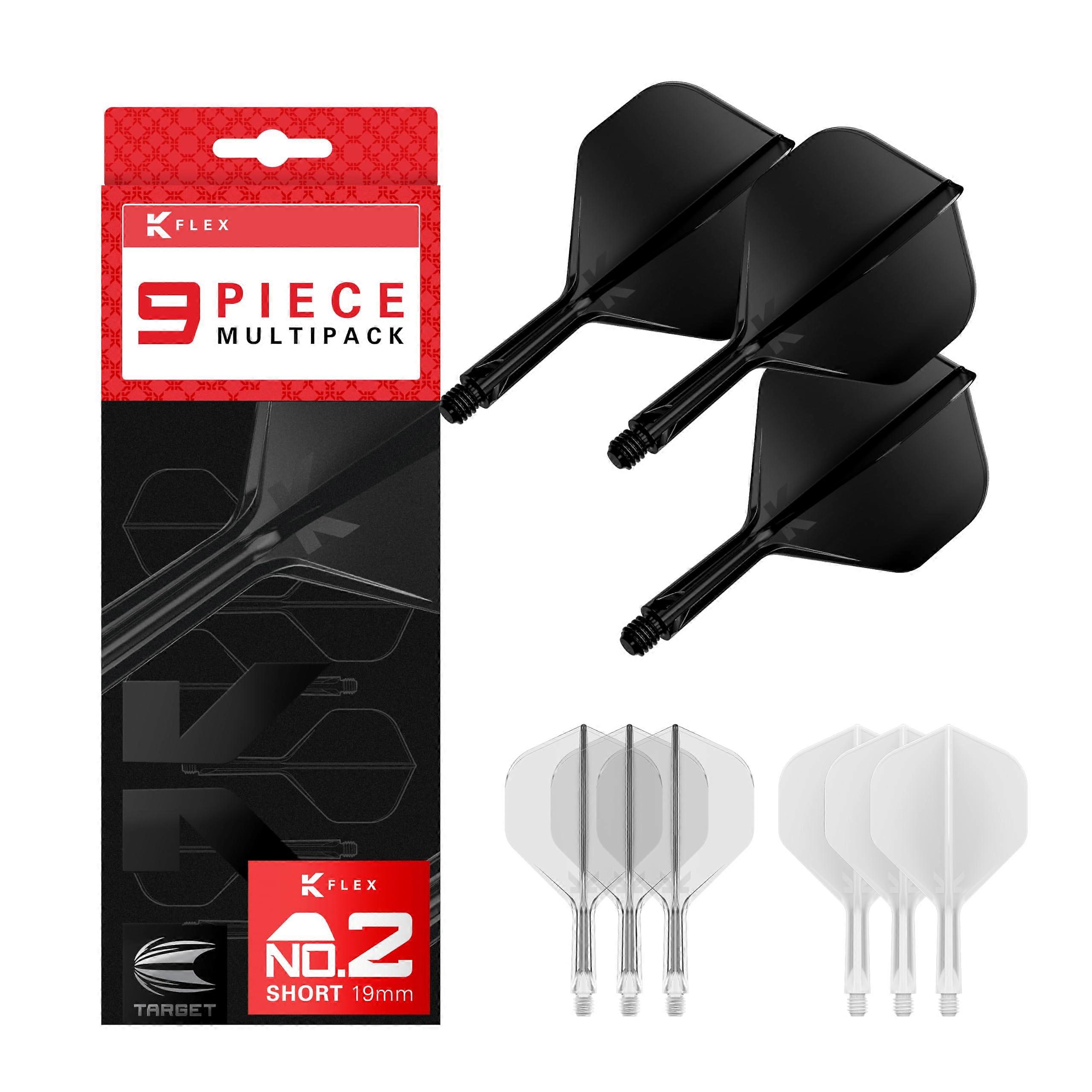 Integrated Dart Flights and Shafts, Kflex 9 Pack Bundle, Multipack