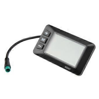 Wyświetlacz roweru elektrycznego 36 V 48 V LCD GD01 Wyświetlacz 5-pinowy Wodoodporna wtyczka do kierownicy 22,2 mm