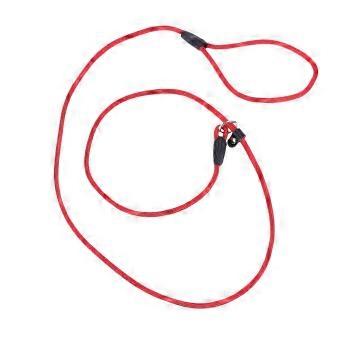 Red Nylon Adjustable Loop Dog Training Lead