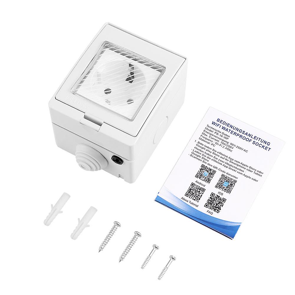 Smart Wifi Socket Ip55 Waterproof Mobile App Control Intelligent Timing Outdoor Smart Home Eu Plug Socket