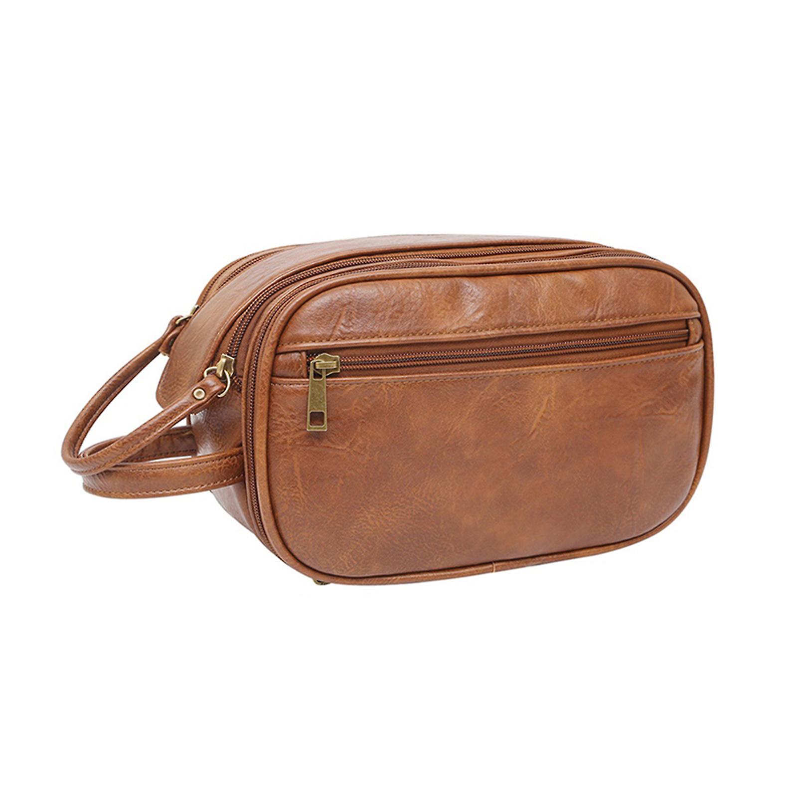 Water-resistant Leather Toiletry Bag