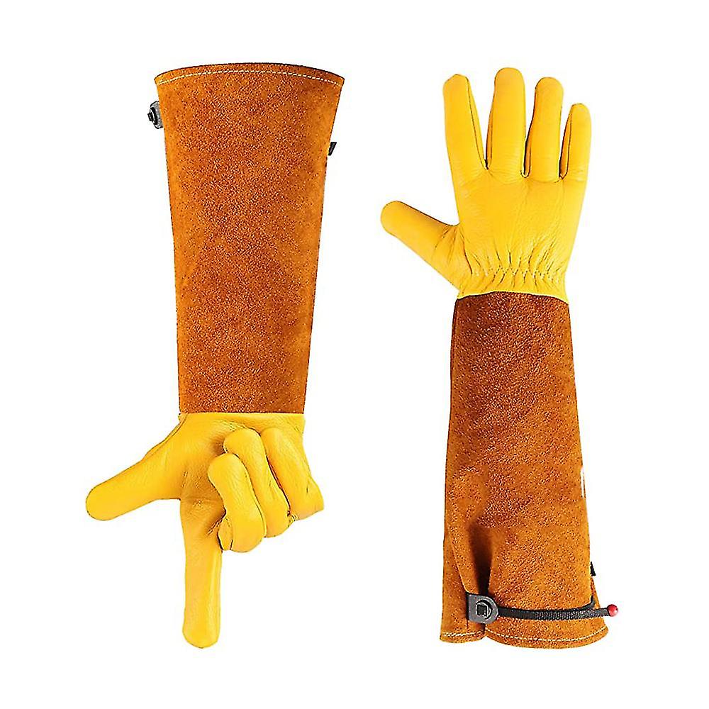 Gants de jardin en peau de mouton Jardinage Protection du travail Résistant aux coups de couteau et aux coupures Long Stcyv