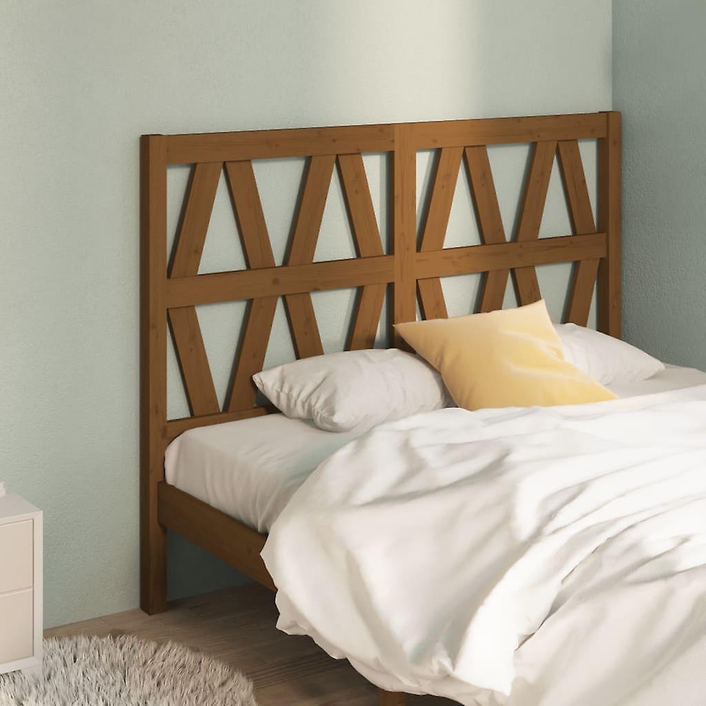 Headboard Honey Brown 126x4x100 cm Solid Pine Wood