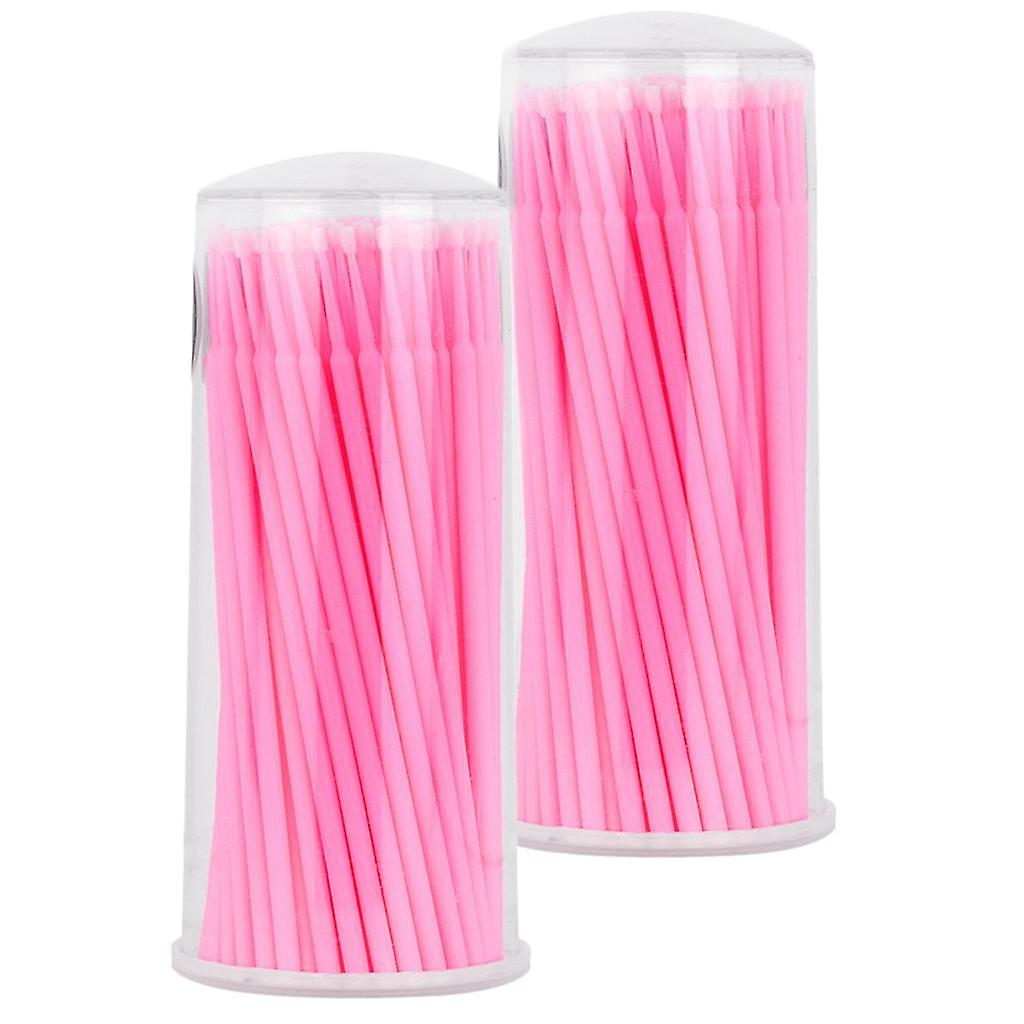 200pcs Micro Brushes Swabs Tattoo Microblading Disposable Applicator Pink