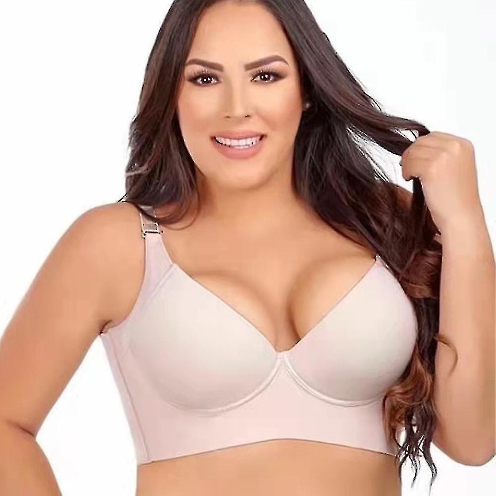 Naisten Deep Cup -rintaliivit Piilota selkärasvainen koko selän kattavuus Push Up -urheiluliivit