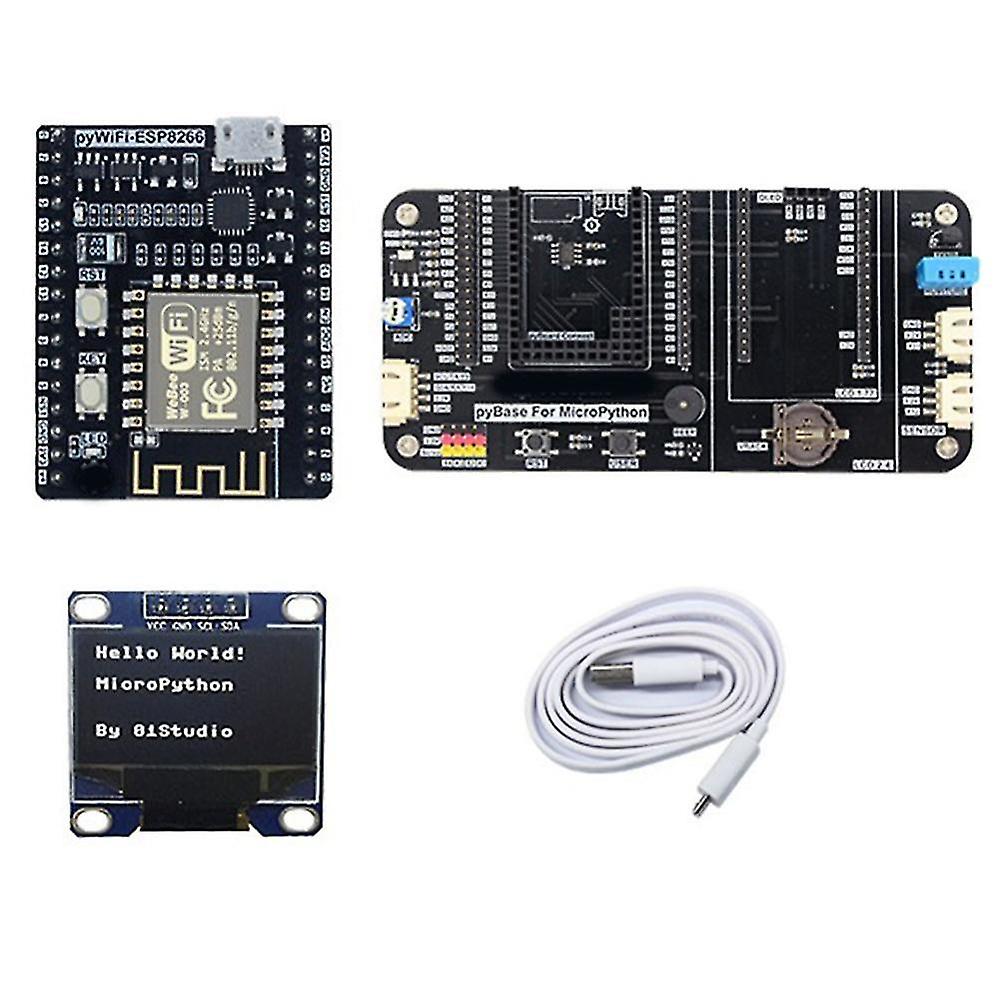 Pywifi-esp8266 Development Board+pybase+0.9 Inch Oled+usb Cable -python Iot Wireless Wifi Learning