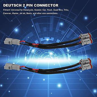 Adattatore Cablaggio Tipo Tedesco DT DTP A 2 Pin Femmina – Per LED Pod E Luci Moto/Auto, IP68, 21 Cm