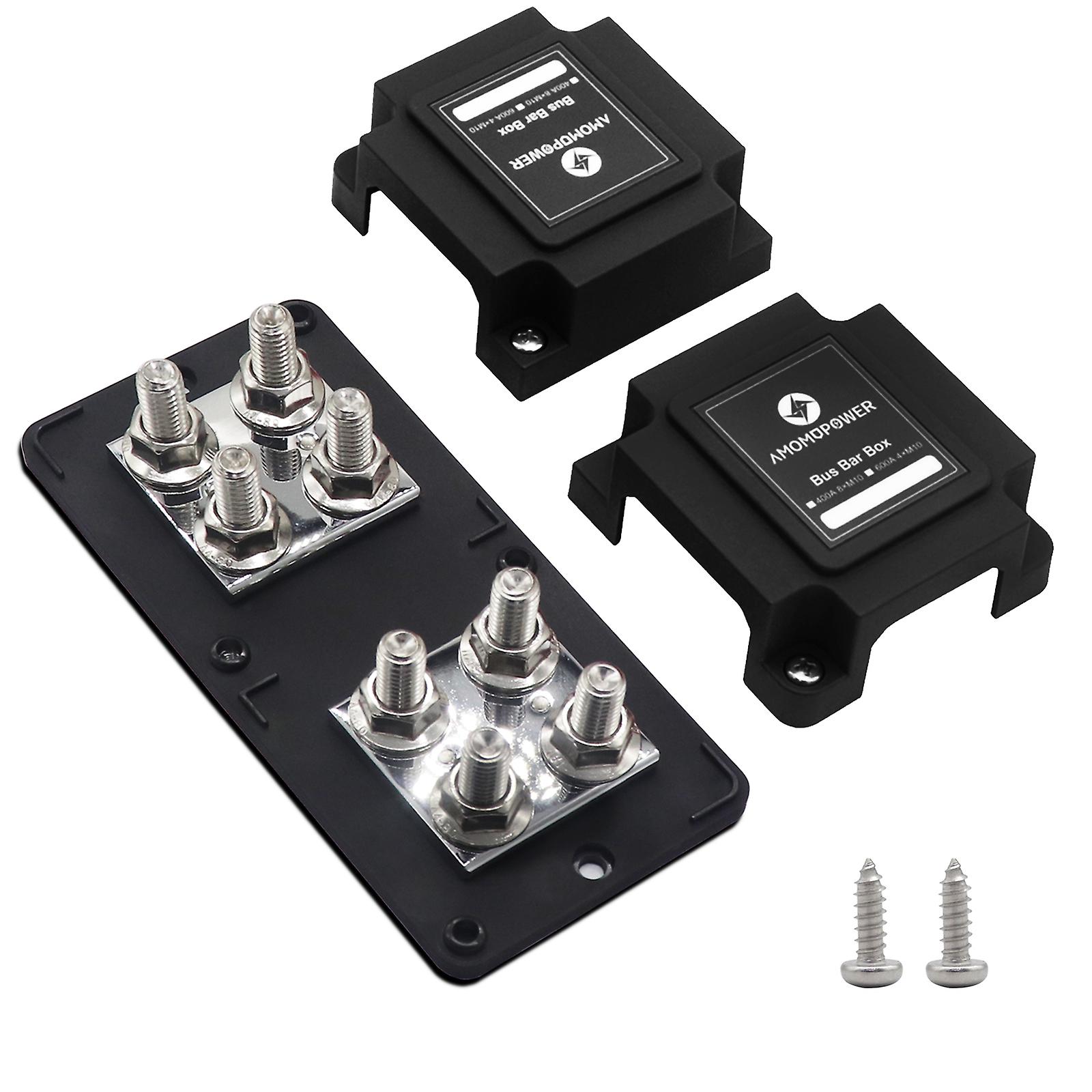 400a Bus Bars Heavy Duty Module Design Power Distribution Block Busbar Box With 8x M10(3/8\") Terminal Studs