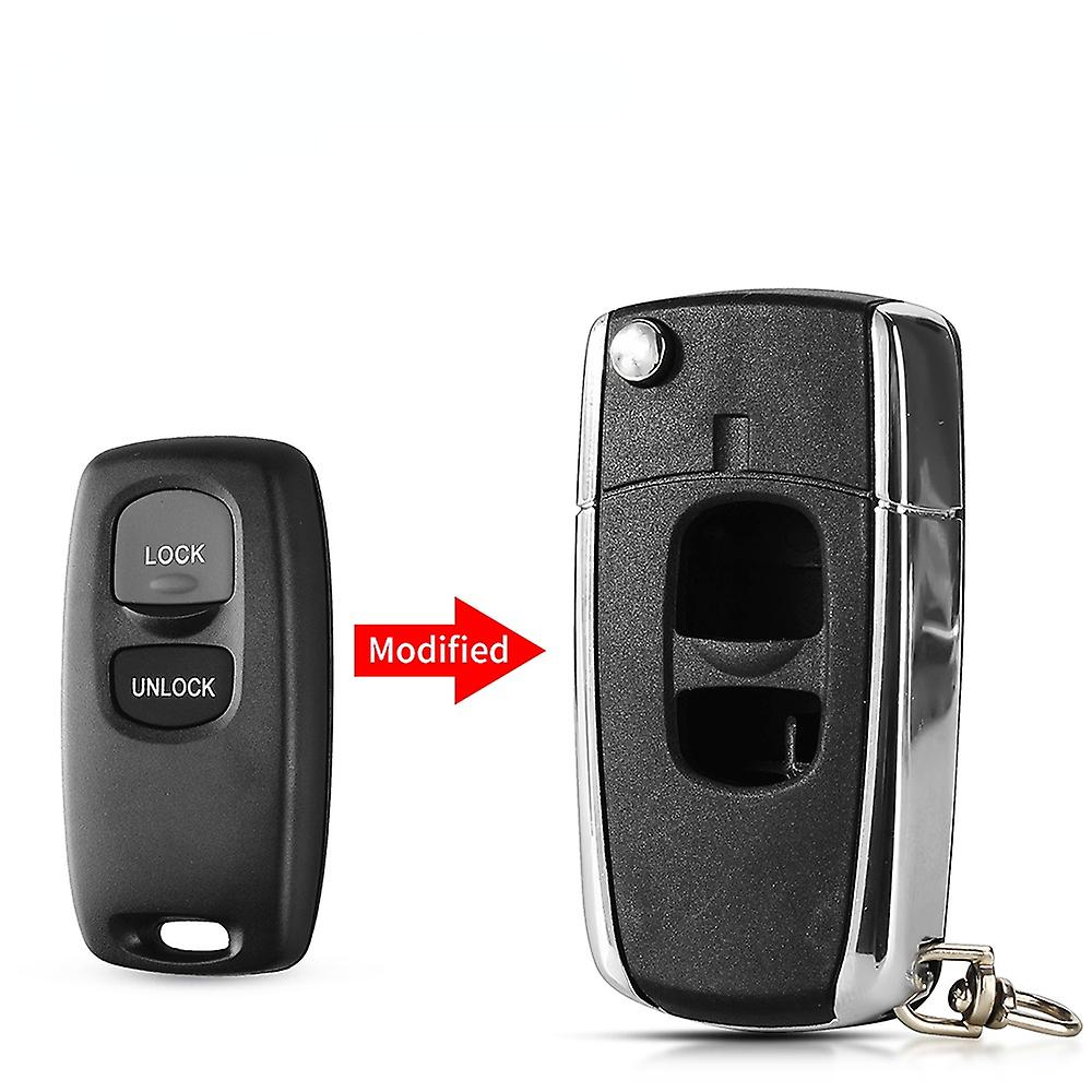 2 Buttons Replacement Upgrade Modified Folding Flip Car Key Shell For Mazda 2 3 6 323 626