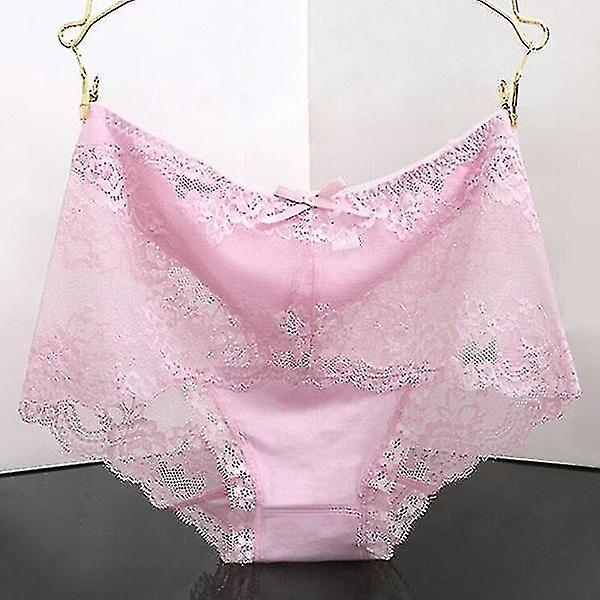 Underkläder för kvinnor, sömlösa underkläder spetsunderkläder ihåliga trosor med hög elasticitet