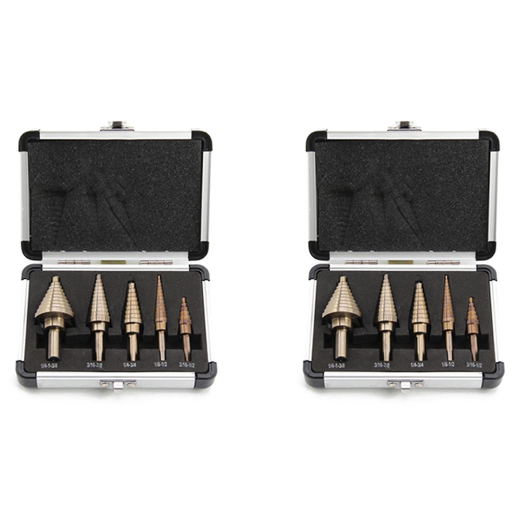 10 Pcs Titanium Hss Step Cone Drill Hole Cutter Bit Set Tool + Case