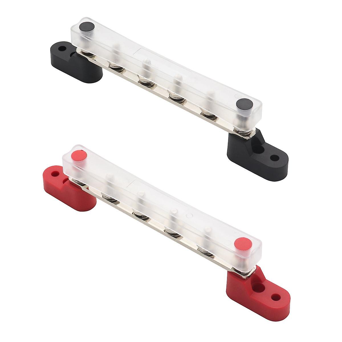 100A Bus Bar Stud Distribution Block Busbar Box with 6 X M6 (1/4Inch) Terminal Studs for Car RV Boa
