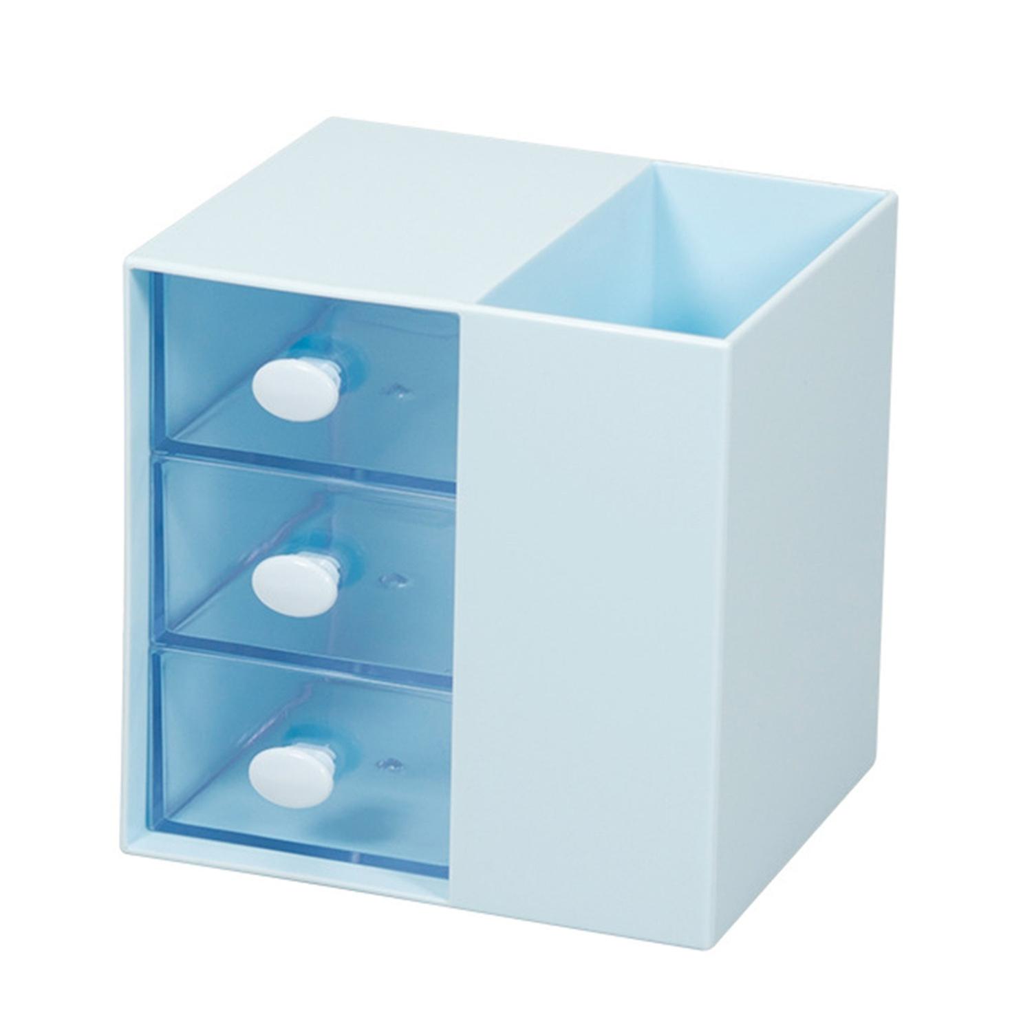 Practical Large Capacity Pen Holder Multifunctional Drawer Type Plastic Storage Holder for Students