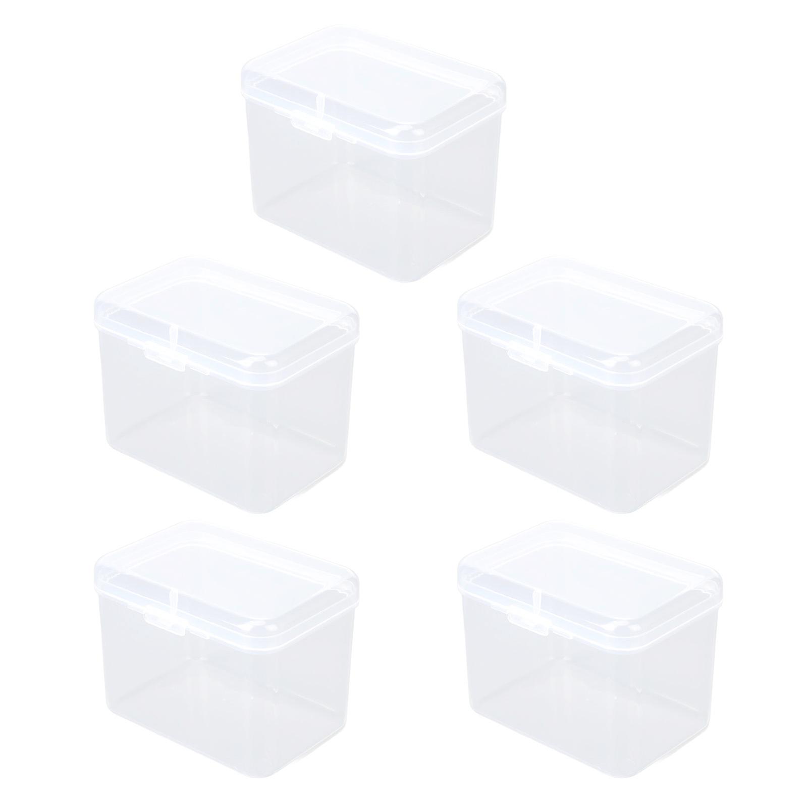 5PCS Sponge Transparent Storage Box Multipurpose Portable Clear Small Plastic Container 