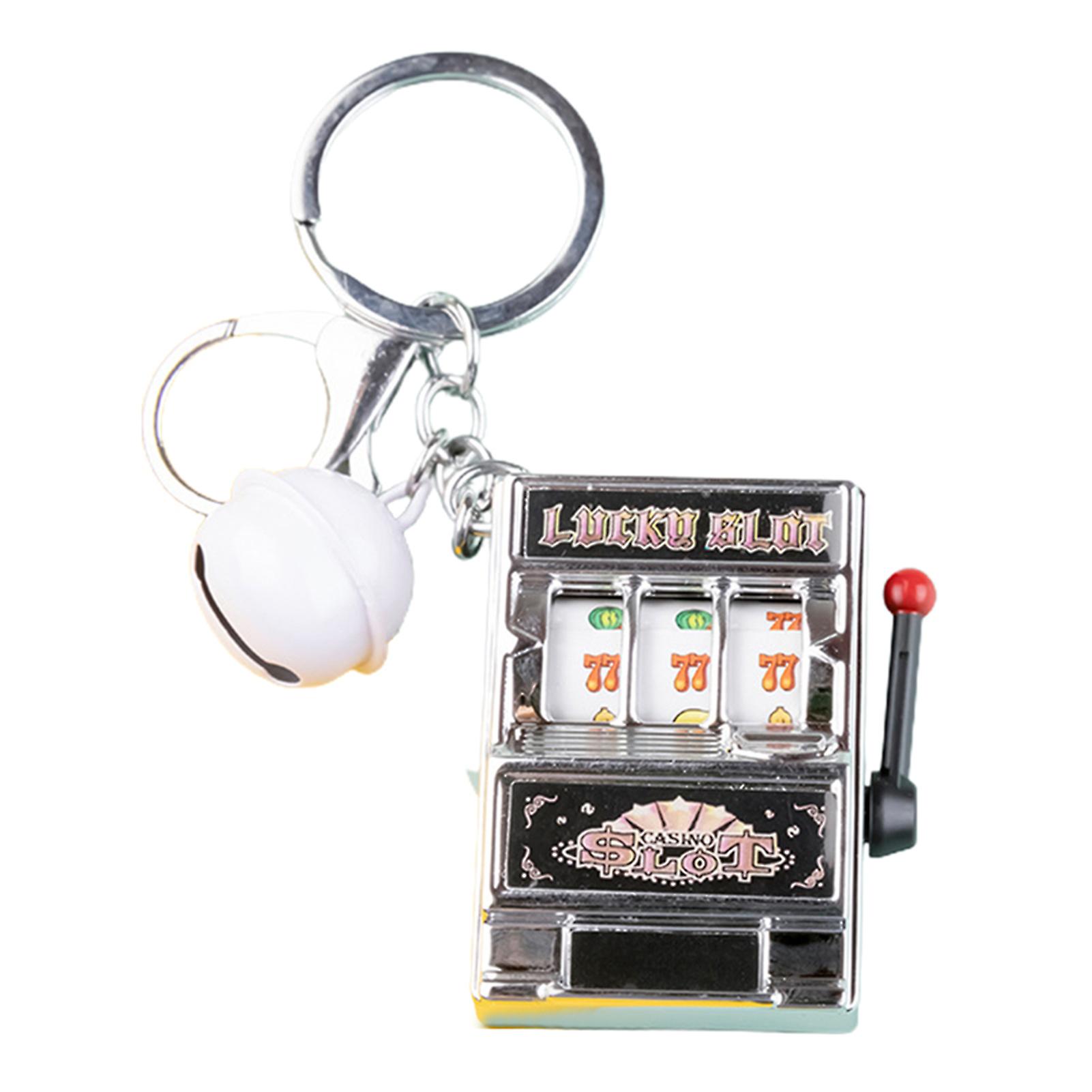 Mini Slot Machine Toy Keychain Creatives Interesting Keychain Works Great as Stress Reliever for Kids Adults