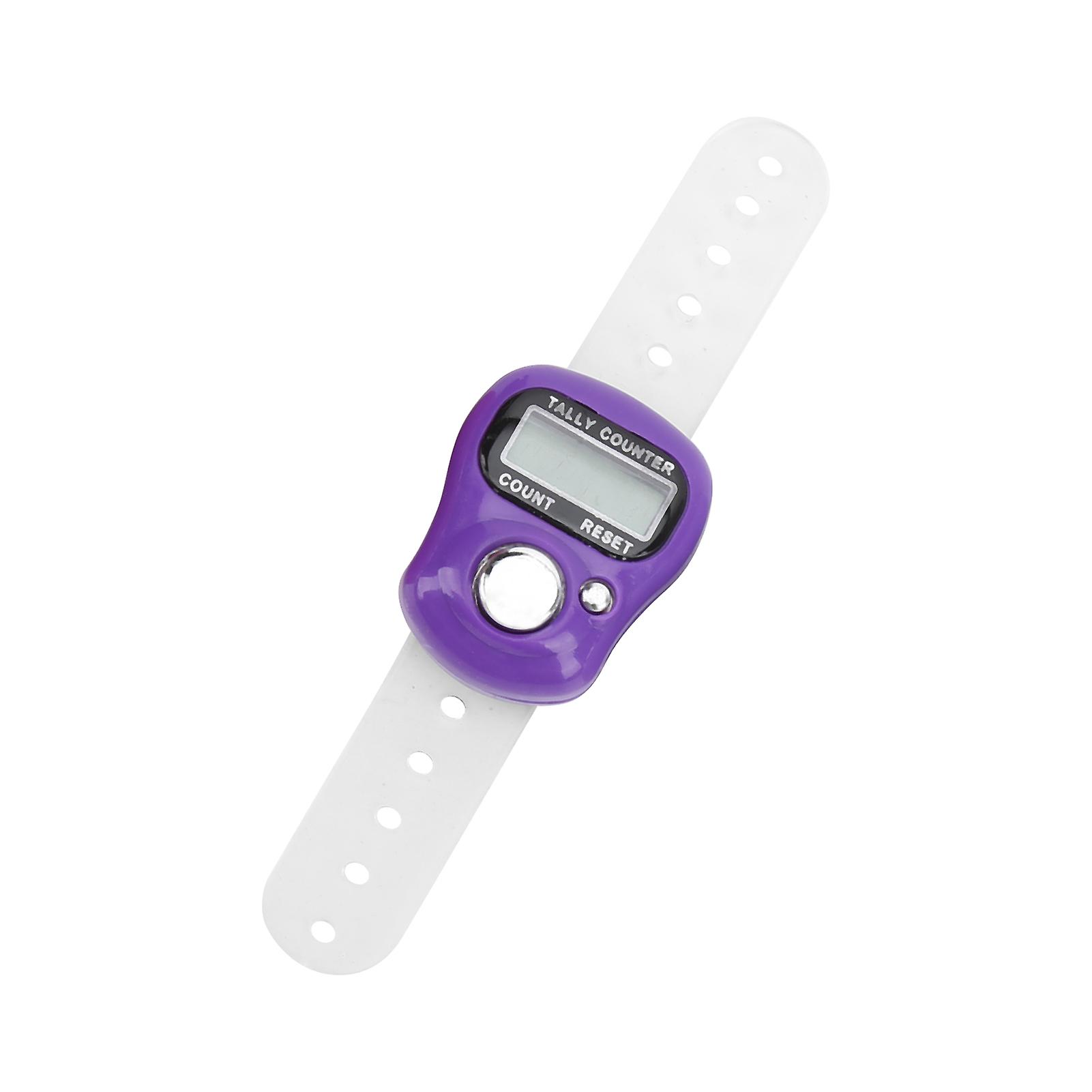 Electric Finger Tally with Resettable 5 Digit LCD Hand Tally Counter for Praying and WalkingPurple