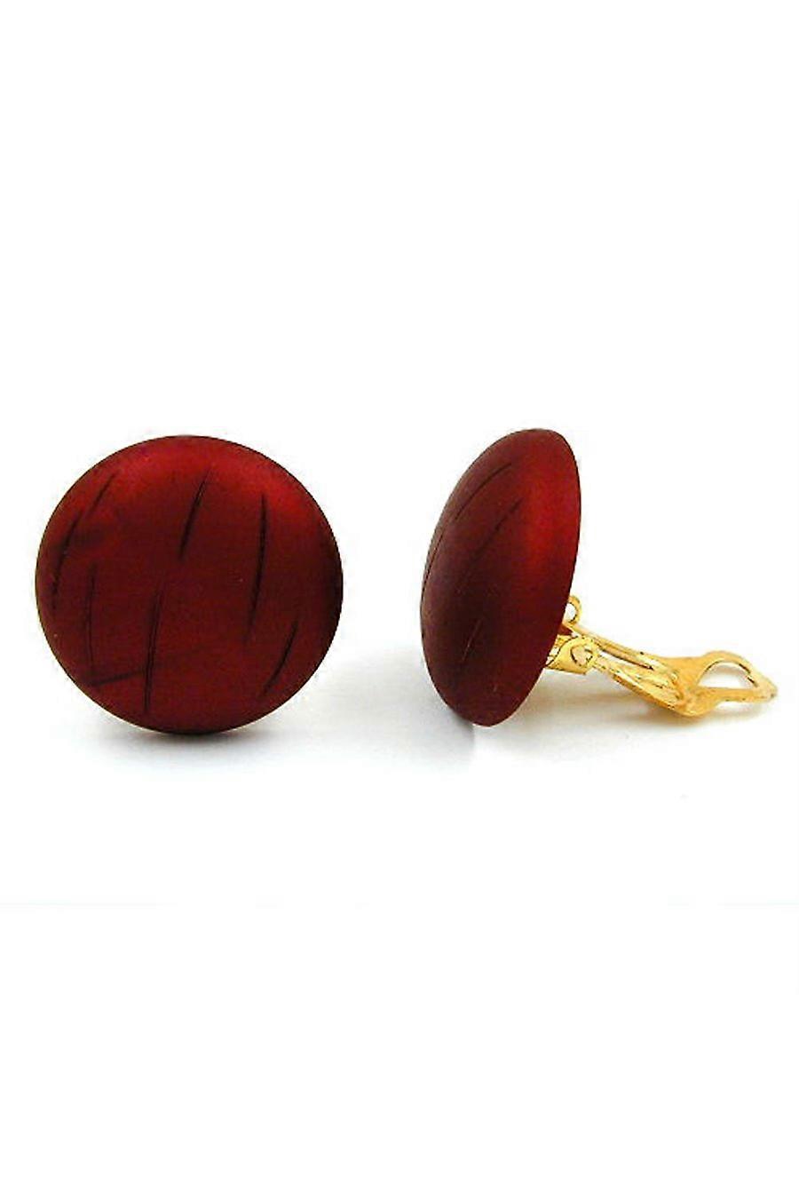 Earring Clip-on Round Red-metal - Gl06572