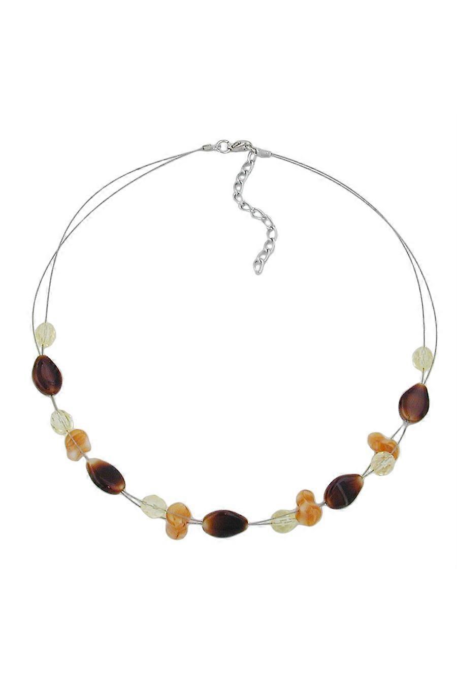 Necklace Glass Beads Brown 44cm - Gl06436