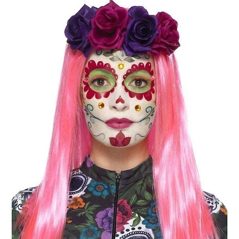 Day Of The Dead Sweetheart Make Up Kit Aqua Adult Neon 44964