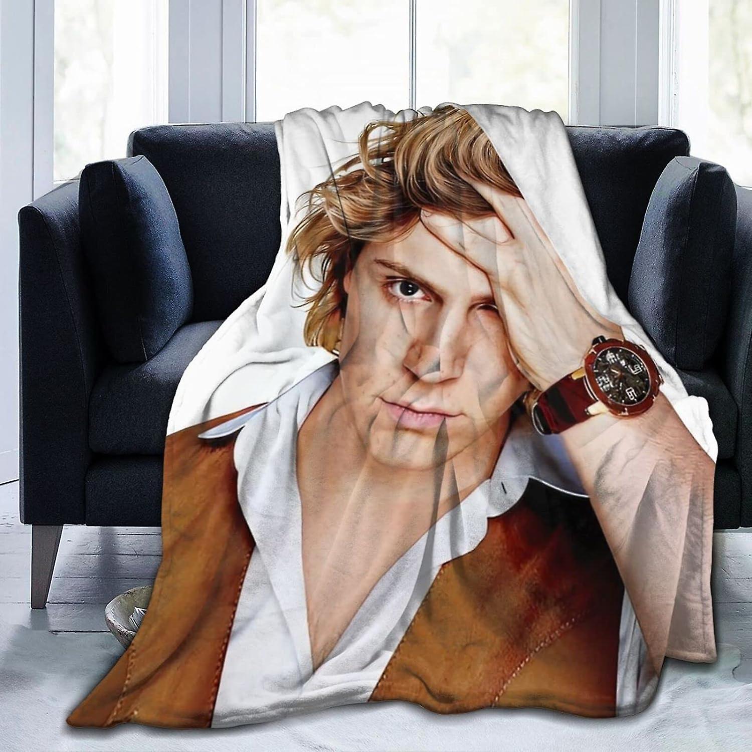 Evan Peters Blanket, Warm, Lightweight & Cozy, Super Soft & Comfy Flannel Blanket, Fleece Blanket,Plush Blanket for Couch, Bed ABD4120